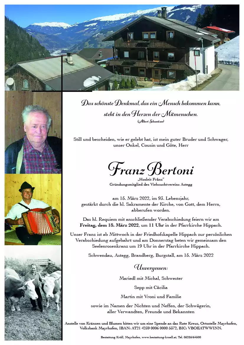 Parte von Franz Bertoni